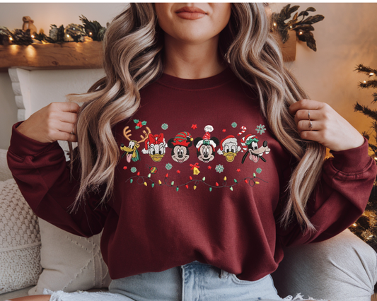 Magic Parks Christmas Friends Embroider Sweatshirt