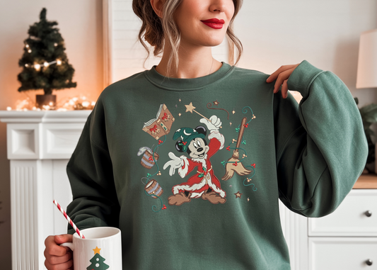 Magical Mickey Christmas Embroider Sweatshirt