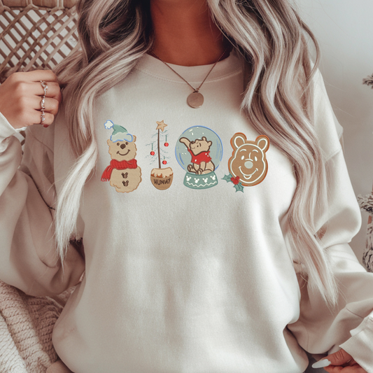 Pooh Christmas Embroider Sweatshirt